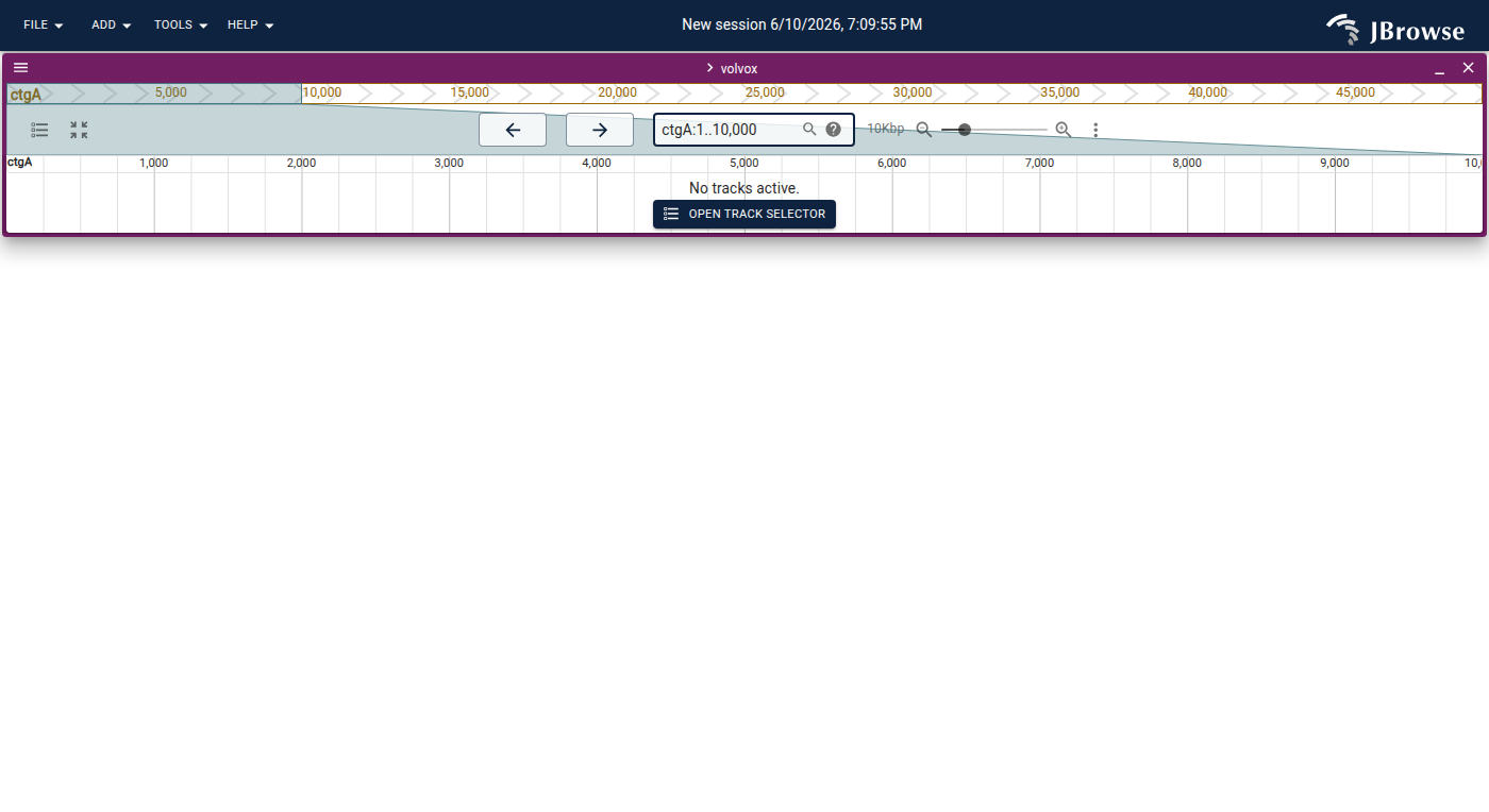 JBrowse Desktop session