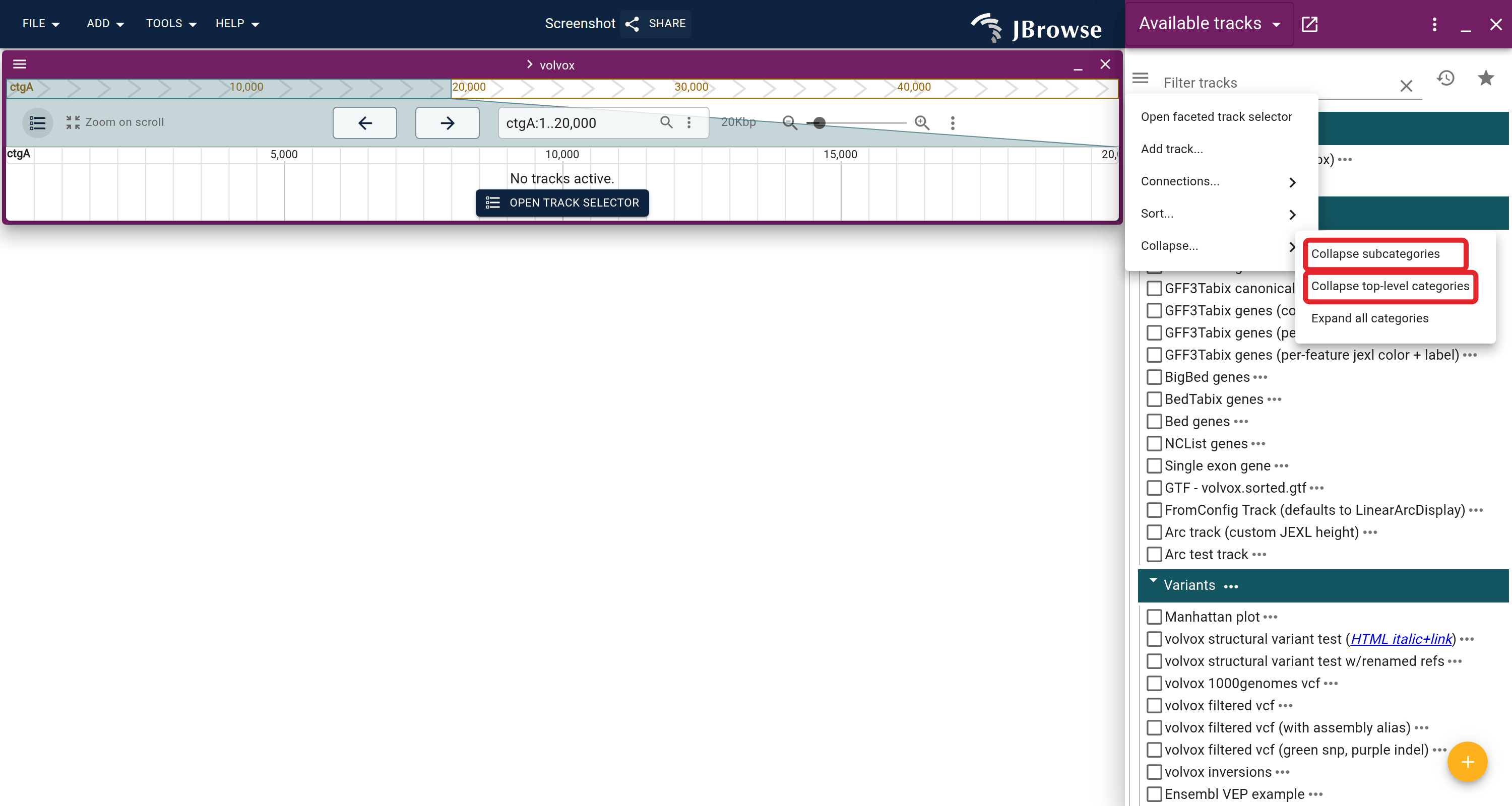 Screenshot showing that the end-user can toggle these options as well