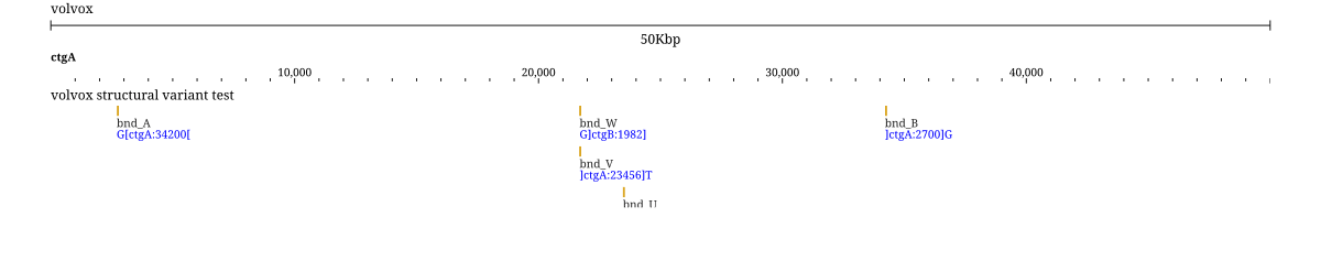 Structural-variant calls over 50 kb of volvox ctgA, read from a config whose VCF is a localPath rather than a URL