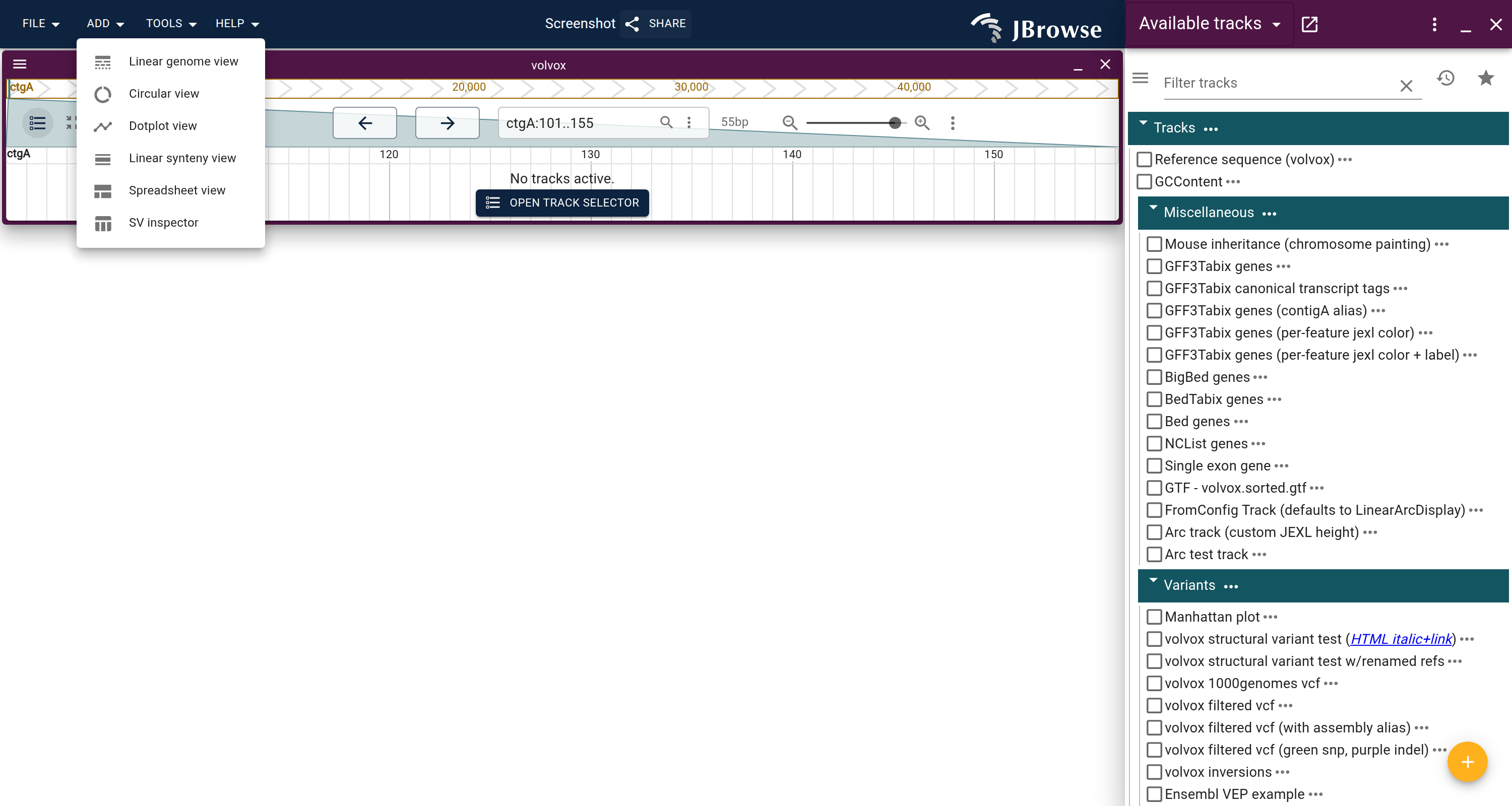 In the above screenshot, the `Add` menu provides quick access to adding a view via the UI; this is a good place to consider adding your own custom view type.