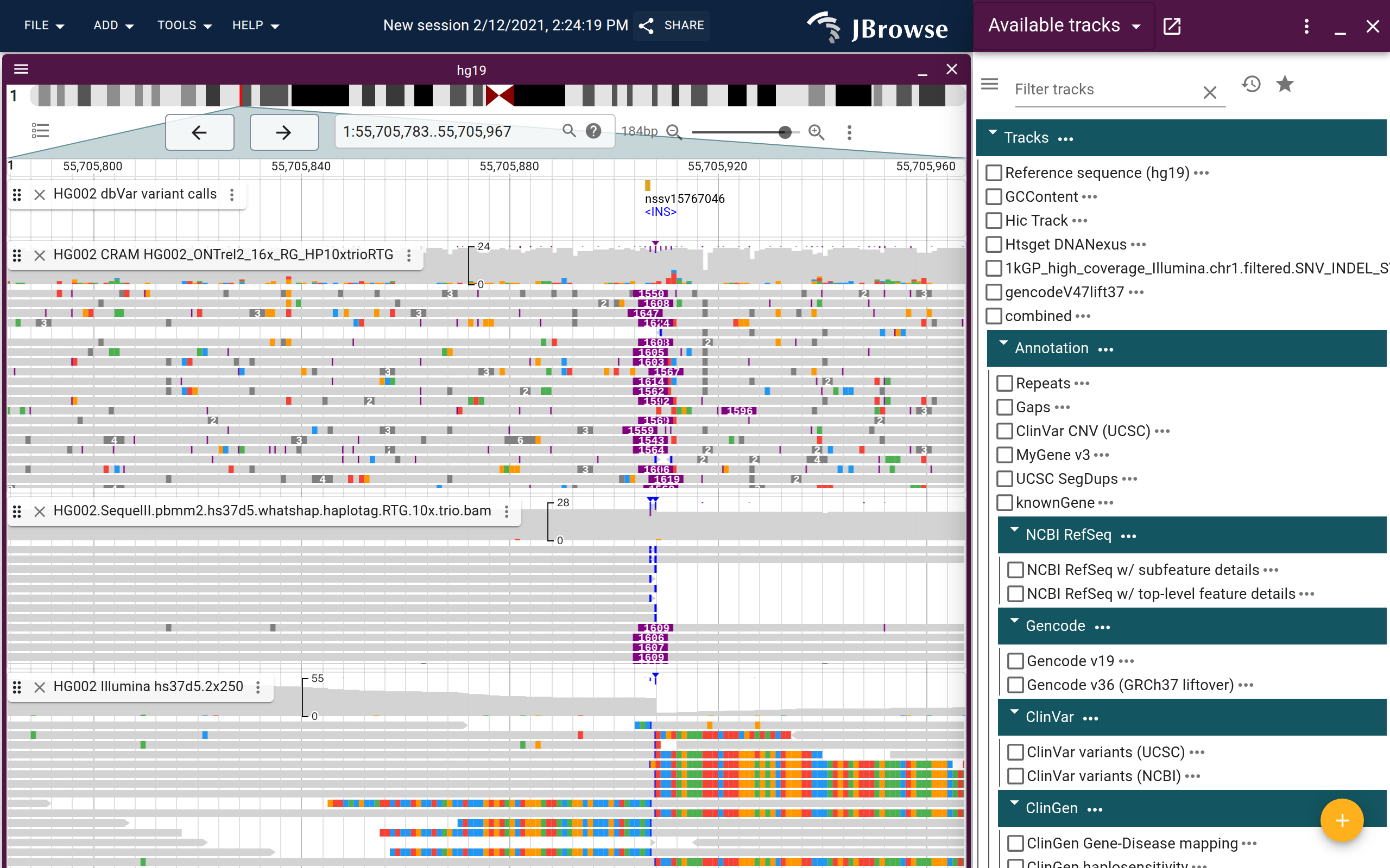 Insertion with multi-platform reads